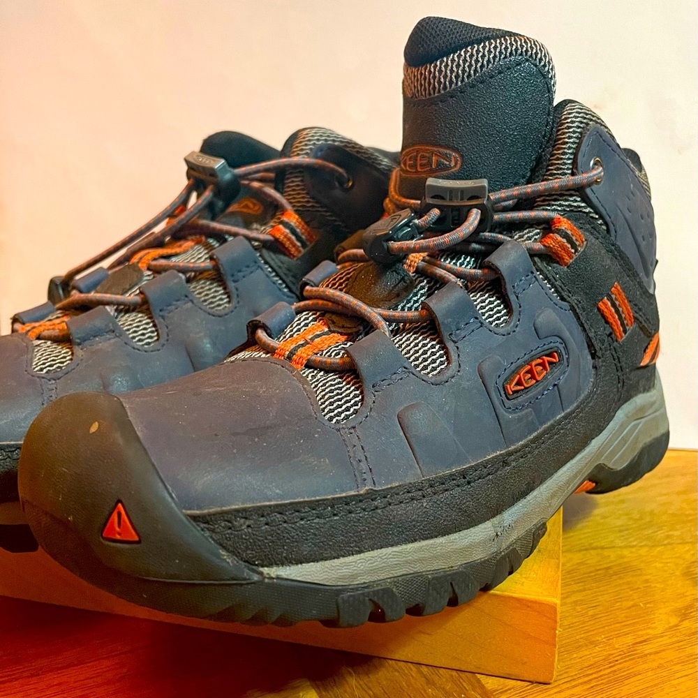 Kids Keen waterproof hikers.